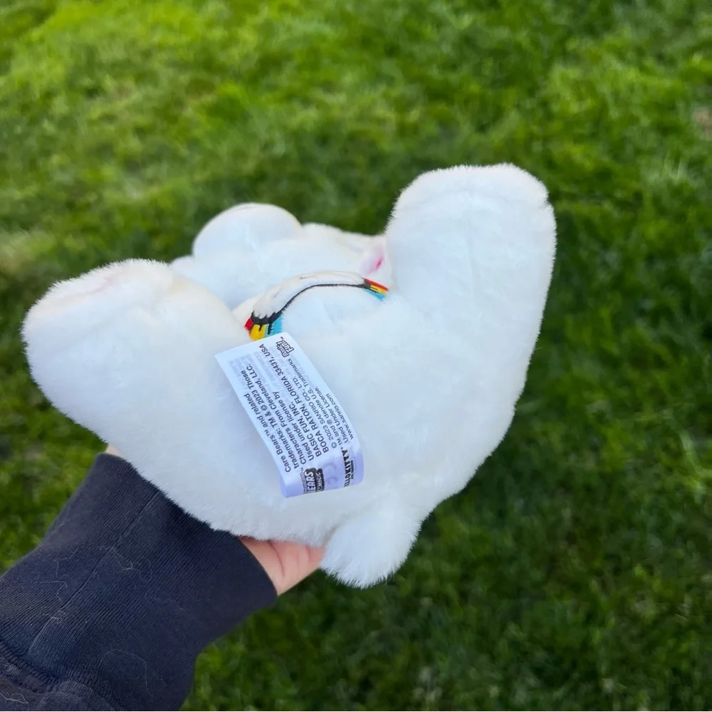 Sanrio Hello Kitty x Care Bears Cheer Bear Plush White Rainbow 10